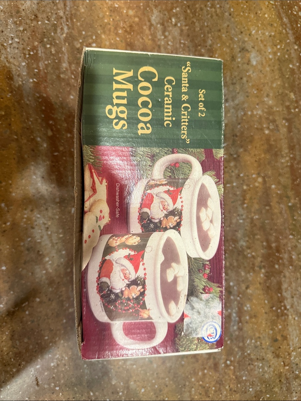 Vintage Morehead Cocoa Mugs Set of 2 - Santa & Critters Ceramic Holiday Mugs
